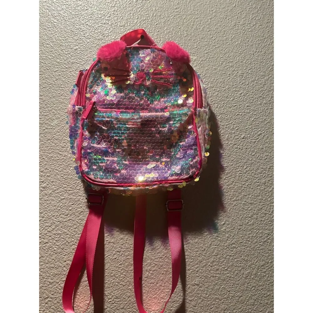 Cat Sparkled Mini Pink Backpack